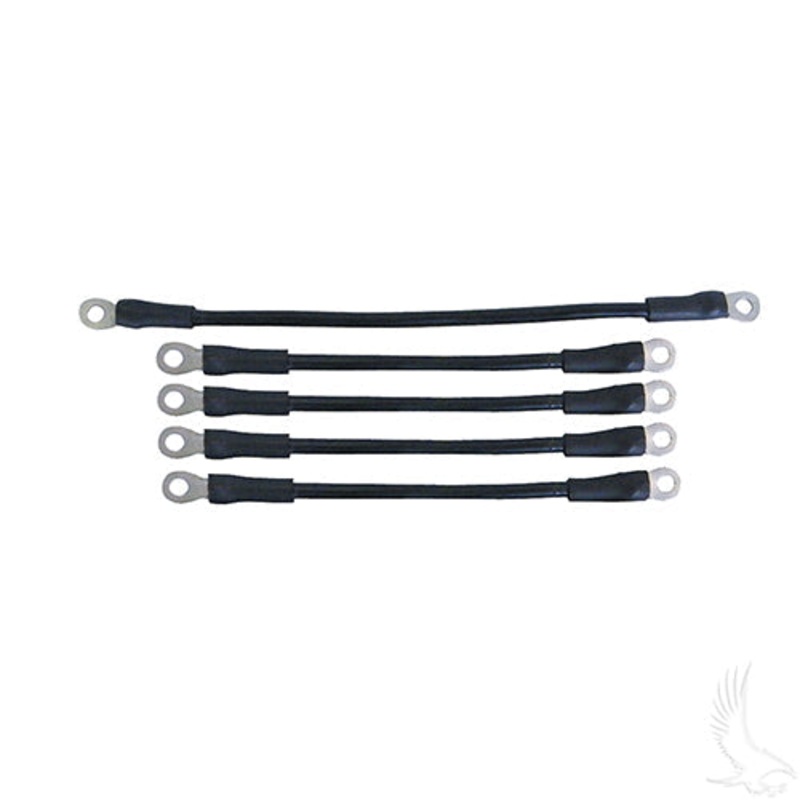 Golf Cart Battery Cable SET – Includes (1) 12″ (4) 7″ 4 gauge – EZGO Med/TXT 94+