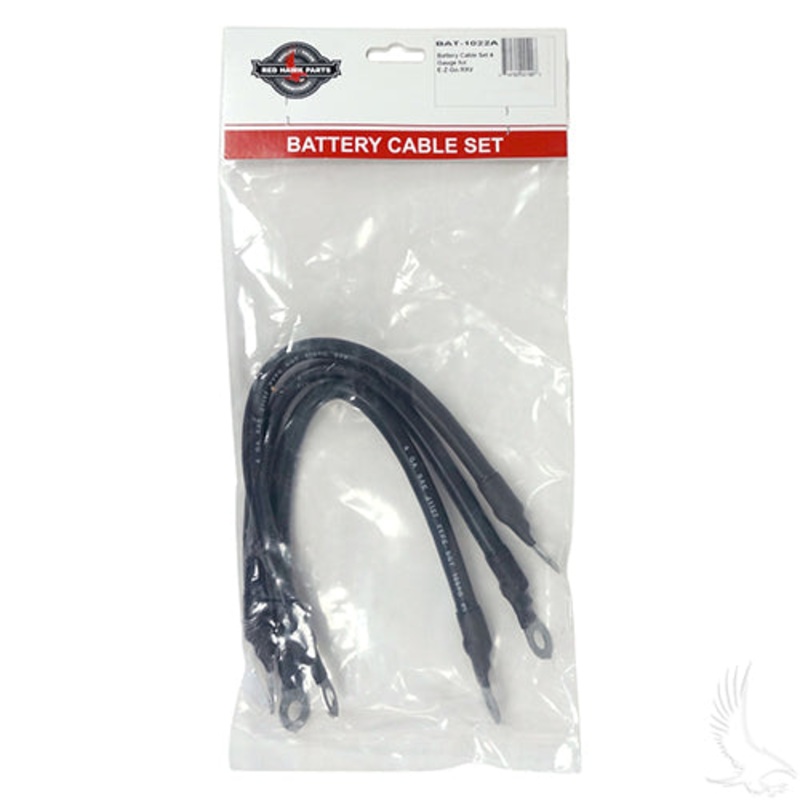 Golf Cart Battery Cable SET – Includes (3) 12″ 4 gauge – EZGO RXV 08+