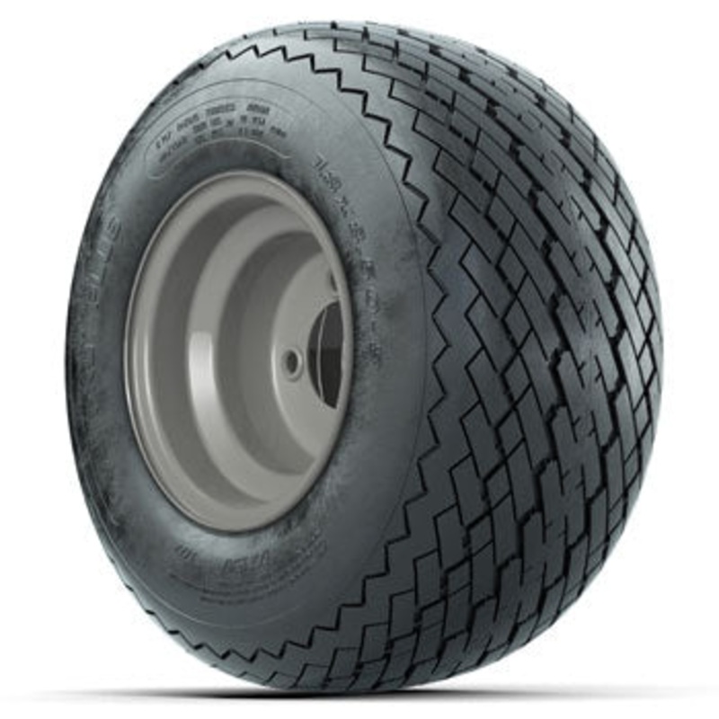 Gray Steel 8 in Wheels with 18 in Golf Pro Plus Sawtooth Tires – Set of 4