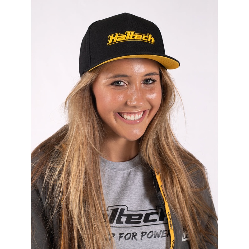 Haltech Snapback Cap Black with Yellow Logo
