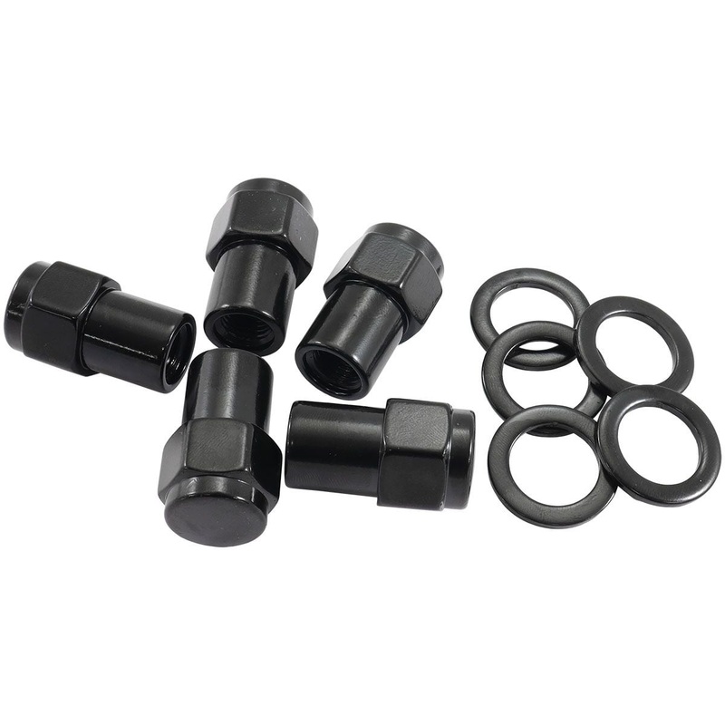 0.550″ Shank Closed Black Wheel Nuts – M12 x 1.50mm Pack of 5, Washer Seat with Shank