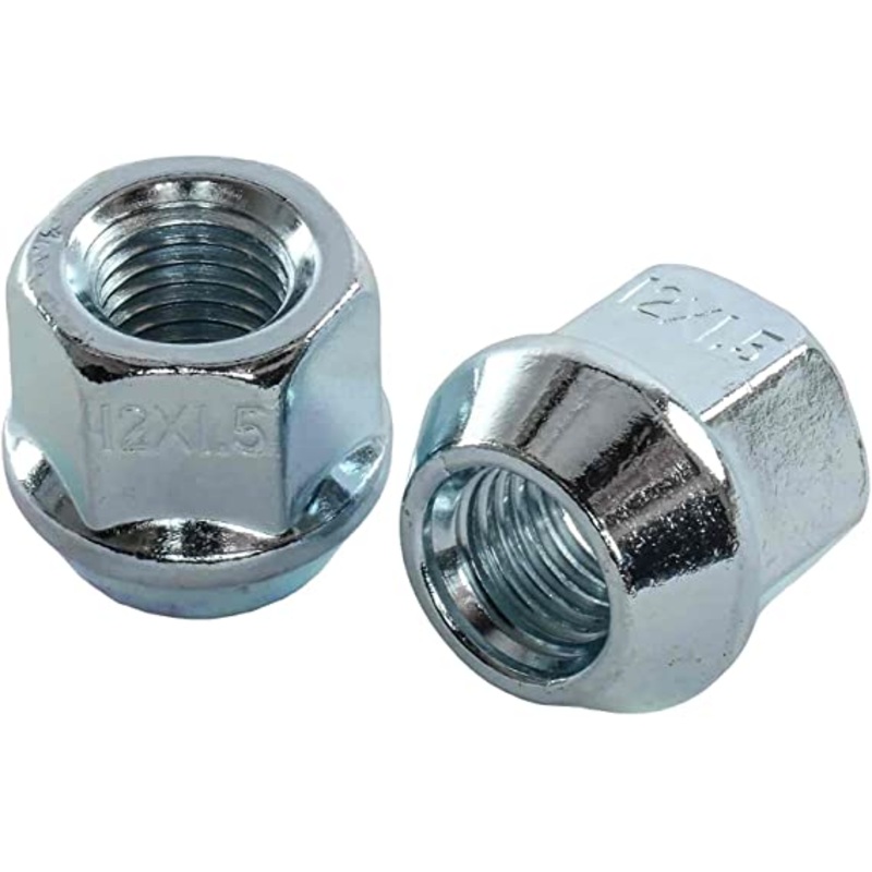 JEGS Bulge Acorn Lug Nuts, Short Open-End [12mm x 1.5 RH, Zinc]