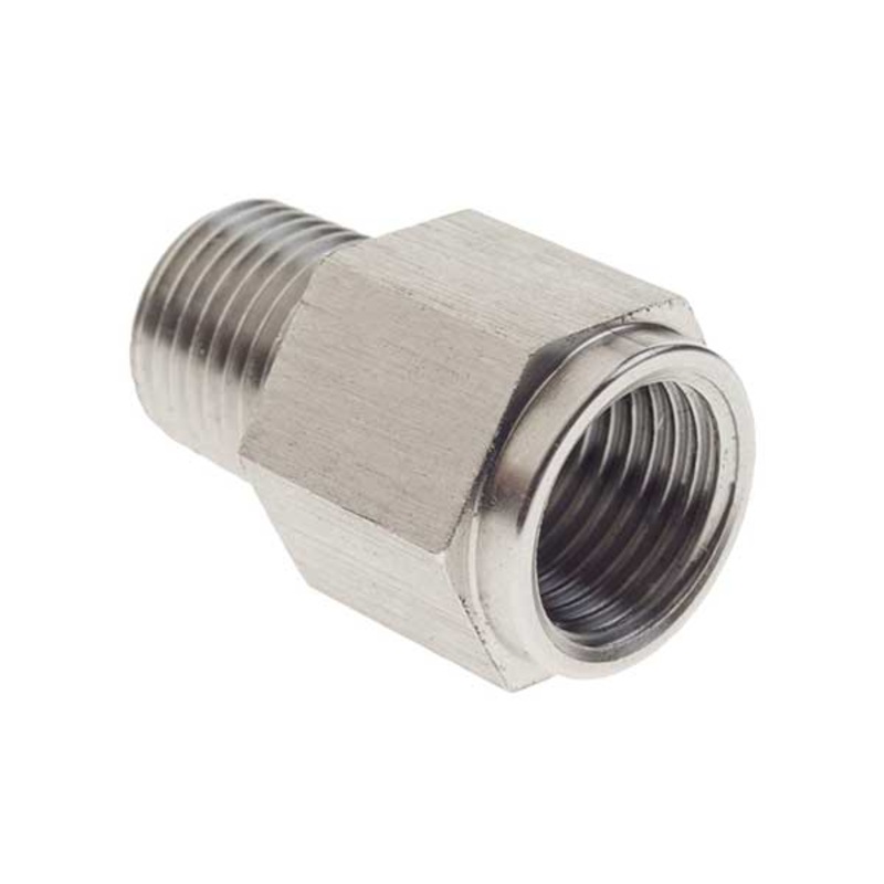1/8 Npt Male To M10x1.5 Inverted Female Adaptor Stainless