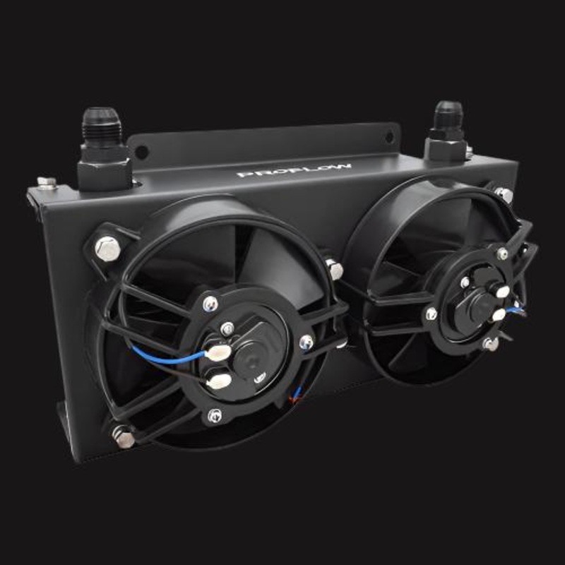Proflow Oil Cooler Kit, Ultra Pro, 19 Row, Dual Fan 625 CFM, AN10 ORB Female, Aluminium,