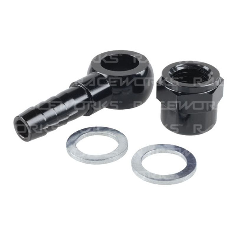 Hose & Fittings  Adapters  Banjos  Bosch Pump Banjo To Barb Fitting Kit ALLOY 5/16” BARB (AN-5) BANJO SET SUIT 044 PUMP