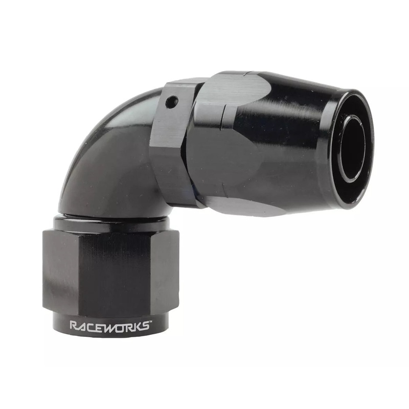 Raceworks 100/120 Series Cutter Style Hose Ends – 90 Degree AN-4