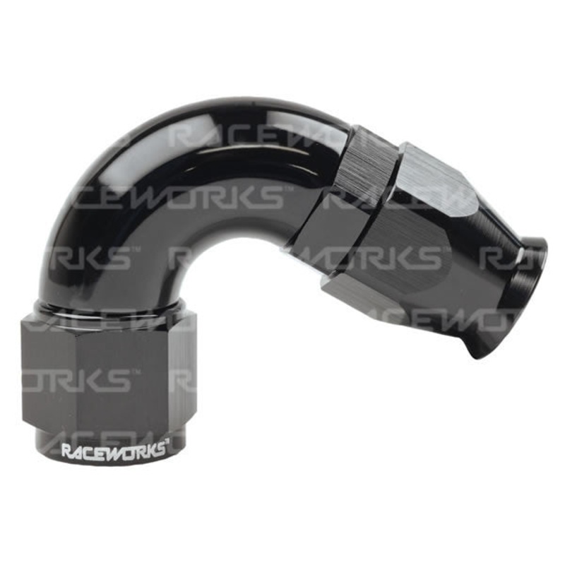 Raceworks 200/220 Series Teflon Braid Hose Ends – 120 Degree AN-3