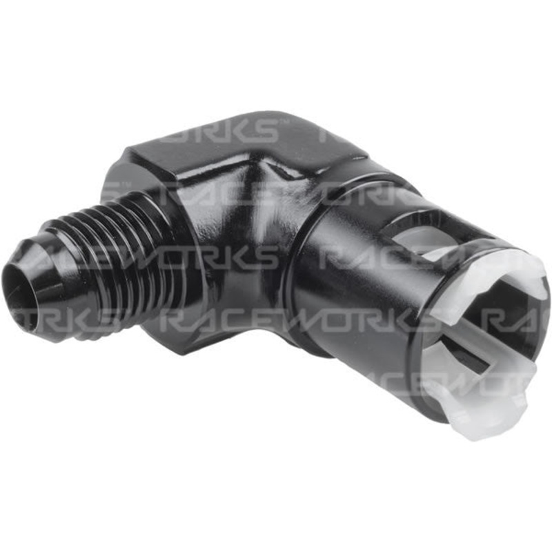 Raceworks Female EFI Adaptor – 90 Degree AN-6 TO 5/16