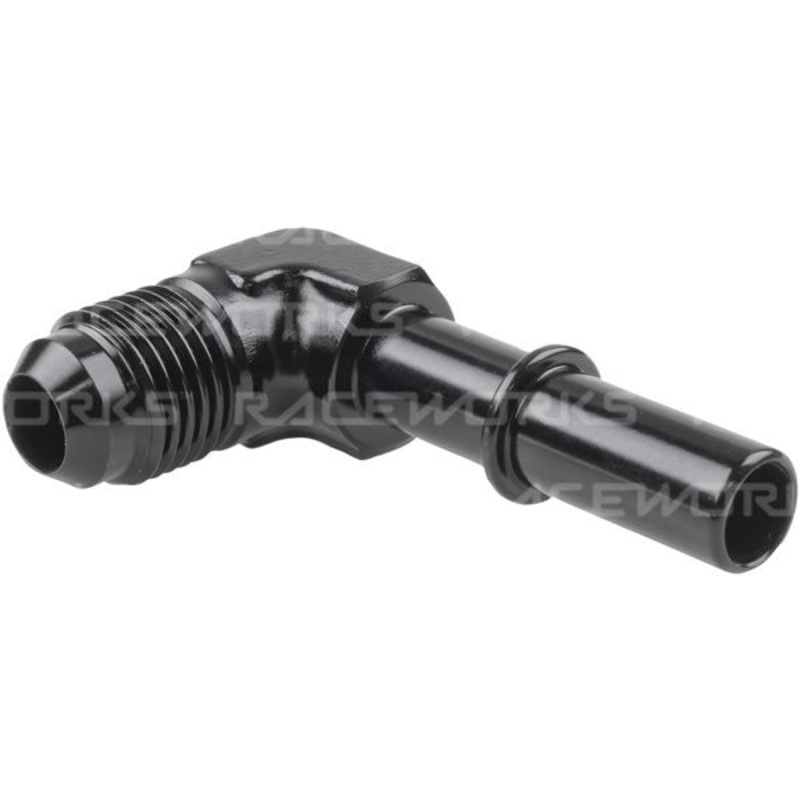 Raceworks Male EFI Adaptor – 90 Degree AN-6 TO 5/16