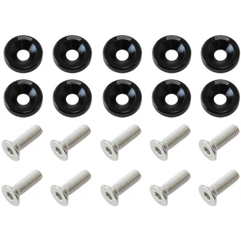 Billet Dress-Up/Fender Bolt Kits Aeroflow Black M6x1.00