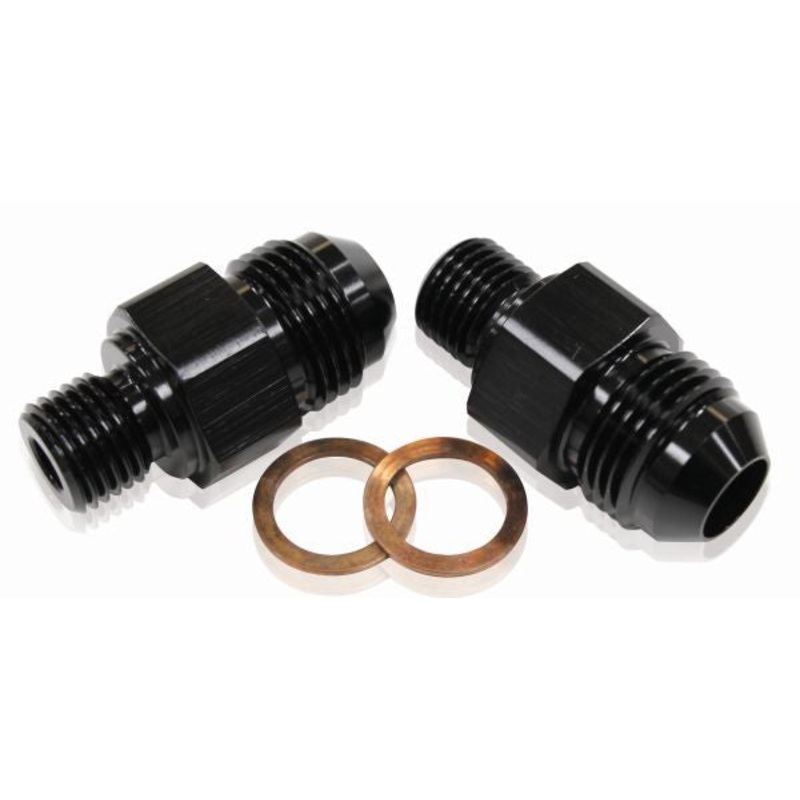 TH400 TRANS FITTING -6 x 1/4 BLACK 1/4″ STRAIGHT NPSM