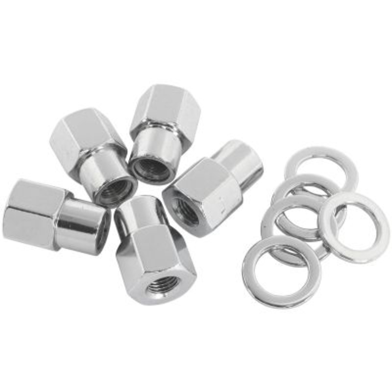0.550″ Shank Open Chrome Wheel Nuts – 1/2-20″ Pack of 5, Washer Seat with Shank