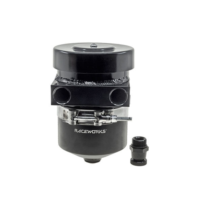 1L BREATHER TANK WITH DRAIN TAP BLACK -STRAIGHT PORTS Yes