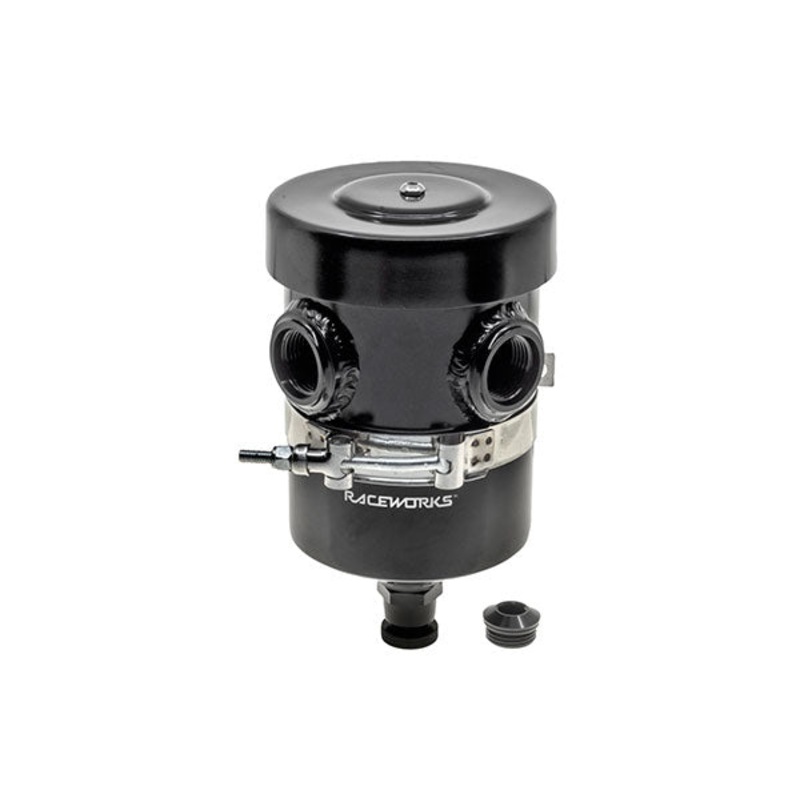1L BREATHER TANK WITH DRAIN TAP BLACK -Y PORTS 1 ltr