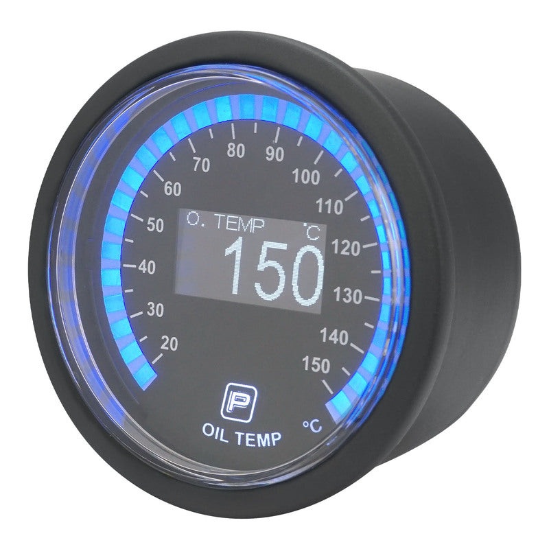 Proflow Pro Series Digital, Electrical Oil Temperature Gauge, 52mm, 20-150C, w/Sensor, LED Backlight