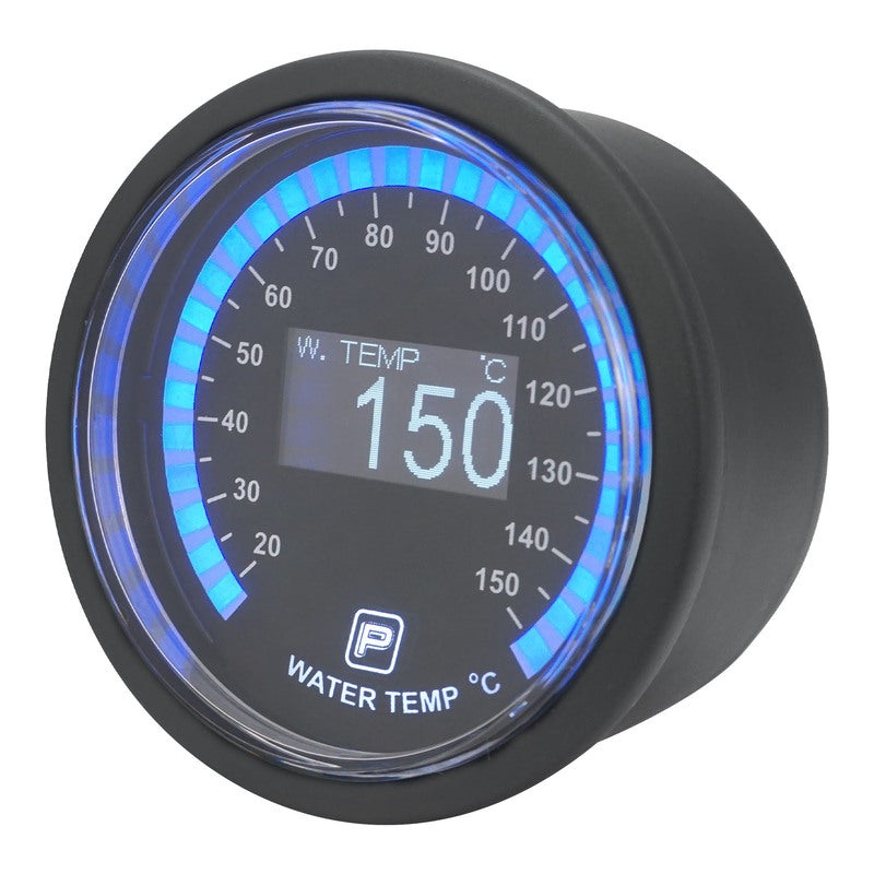 Proflow Pro Series Digital, Electrical Water Temperature Gauge, 52mm, 20-150C, w/Sensor, LED Backlight
