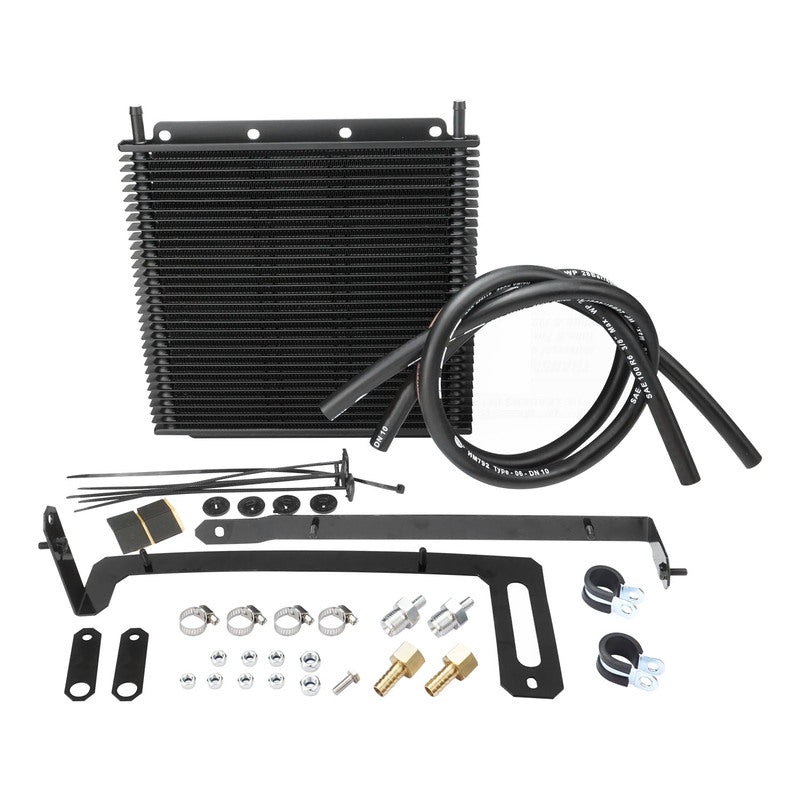 Proflow Transmission Oil Cooler Kit, For Ford Falcon BA, 280 x 255 x 19mm, 3/8” Barb, Black Powdercoated