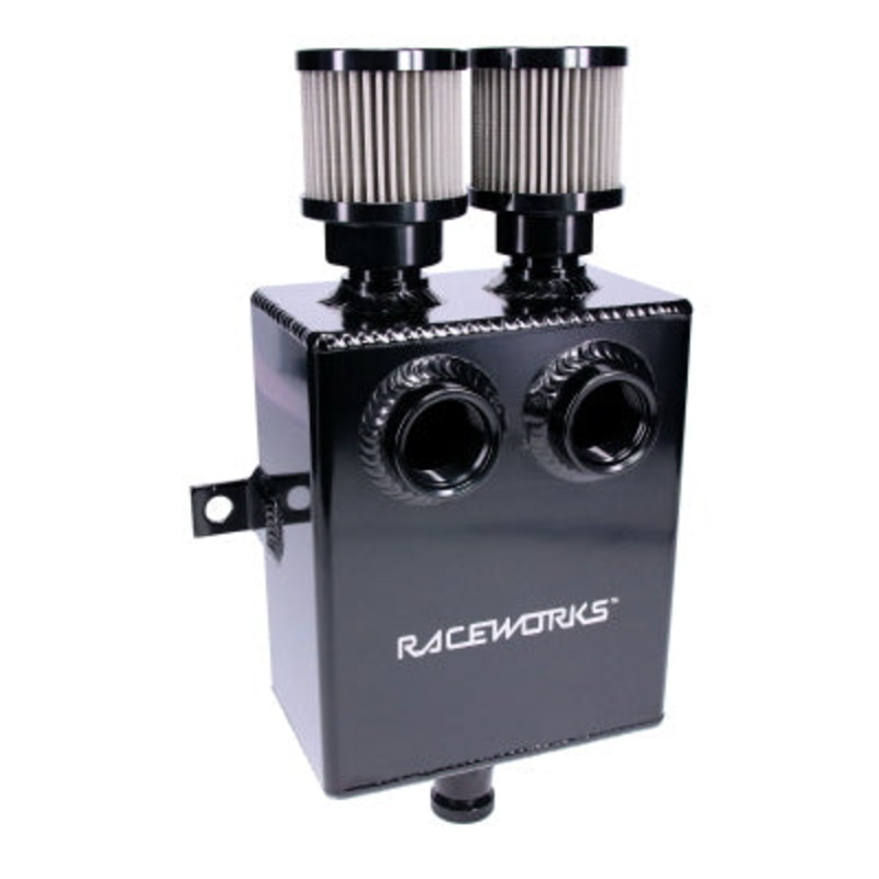 Raceworks 1.6L BLACK SLIMLINE ALUMINIUM CATCH CAN