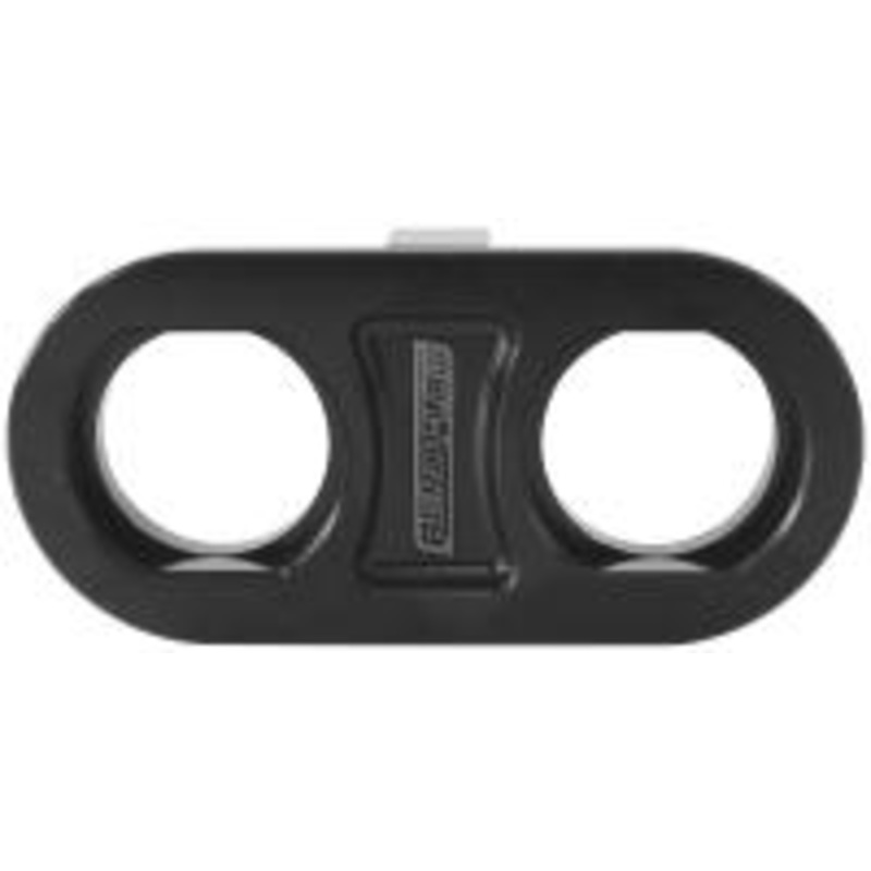 Billet Bulkhead Plate Aeroflow 2 Port Rectangle Black