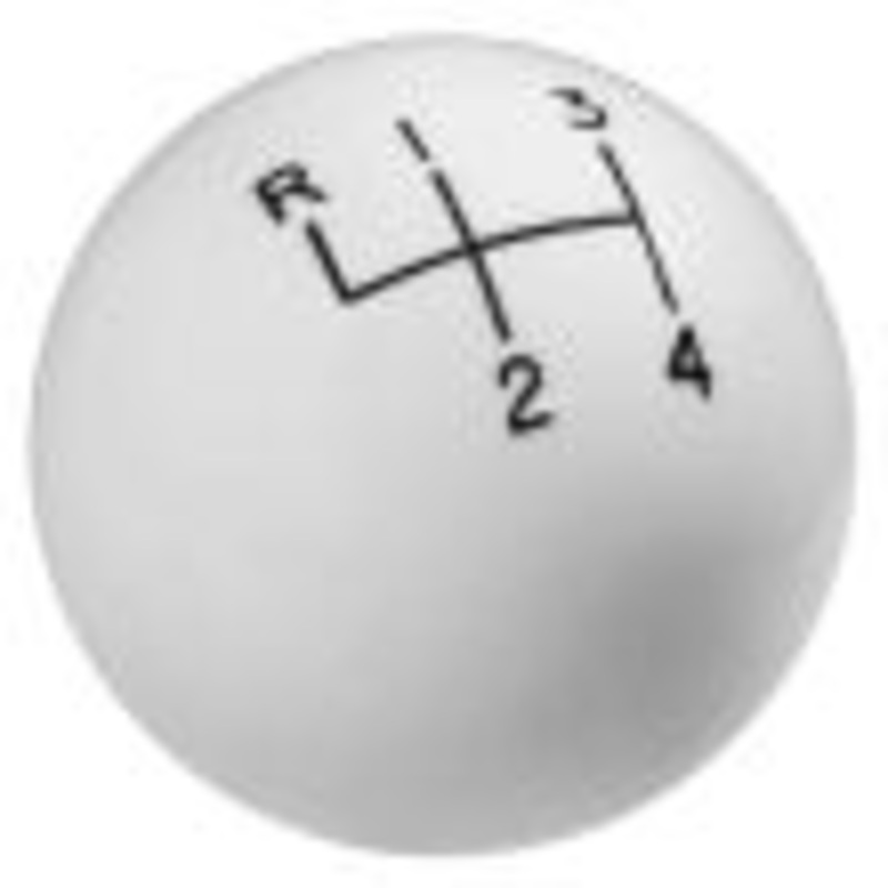 Hurst Classic Shifter Knob 4 Speed, White High Gloss, 3/8″-24 Thread Size