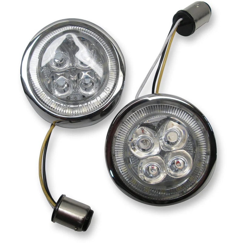 Ciro Front Signal Light Inserts – Chrome – Amber Lens 45400