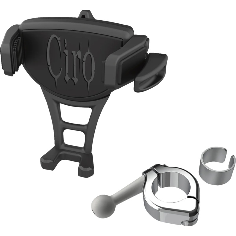 Ciro Phone Holder – Constrictor – Black – Chrome 7/8″ | 1″ Handlebar Mount 50352