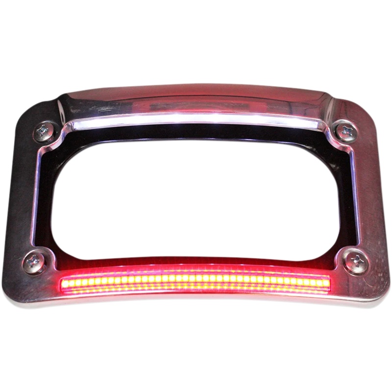 Custom Dynamics Dual-LED License Place Frame – Indian – Chrome CD-LP-IND-C