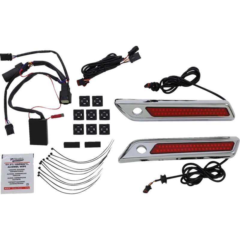 Custom Dynamics Latch Light – Saddlebag – Dual Color – Red – Chrome CD-SBL-DC-RC