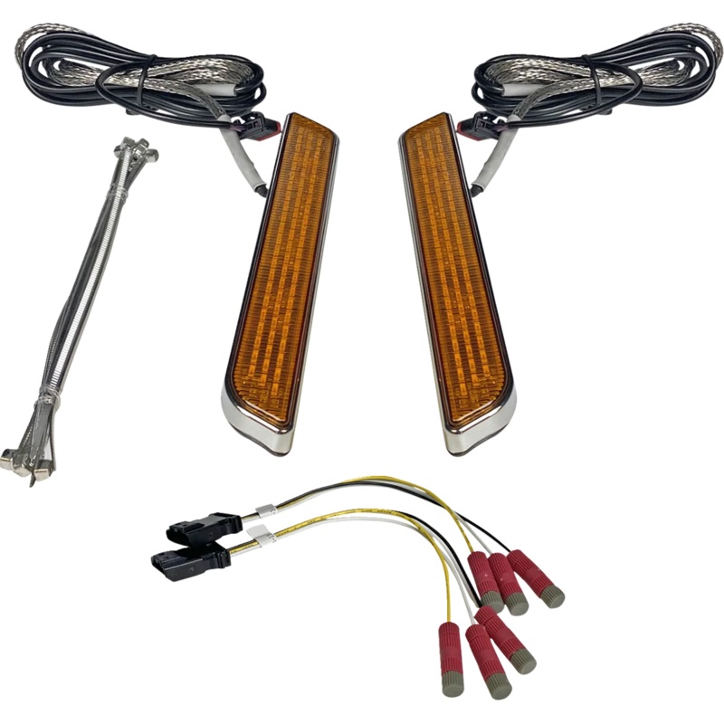 Custom Dynamics LED Fork Light – Amber – Chrome CD-FORK-UNV-AC