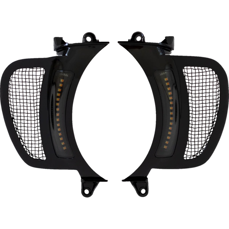 Custom Dynamics LED Vent Insert – Amber/White – Black w/ Black Mesh CD-RG-V-AW2-BB