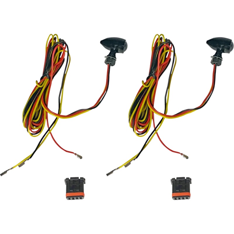 Custom Dynamics Micro Turn Signals – Dual – Amber/Red- Black CD-MICRO-AR2-B
