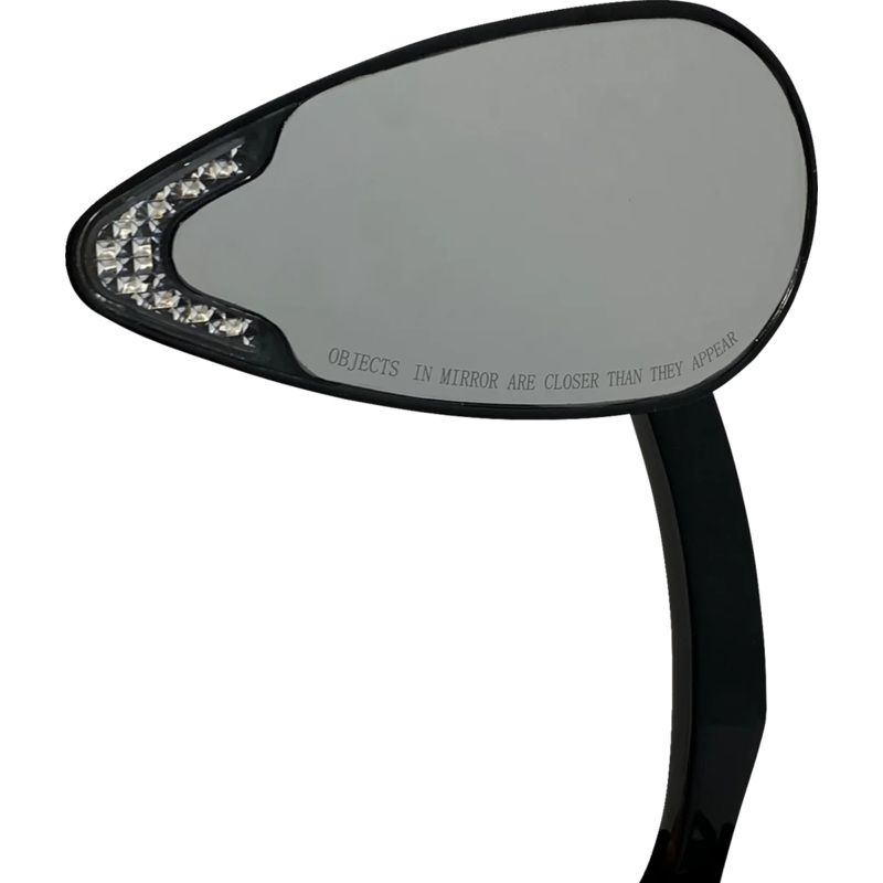 Custom Dynamics Mirror – Side View – with LED Turn Signal – Black CD-MIR-PLUG-B