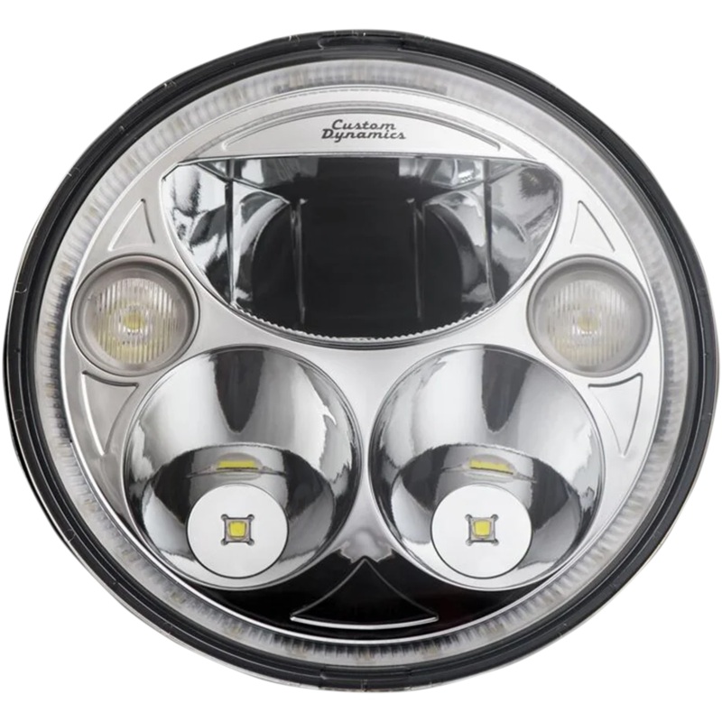 Custom Dynamics 7″ TruBEAM Headlamp – Chrome – Chieftain CDTB-7-IF-C