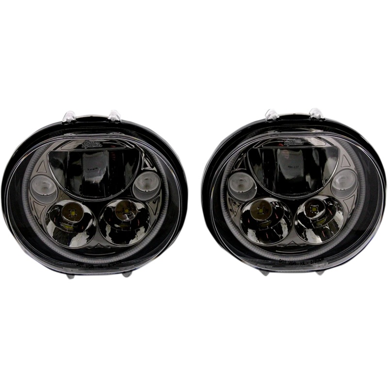Custom Dynamics LED Headlight – 5-3/4″ – Black – Pair CDTB-575OV-B