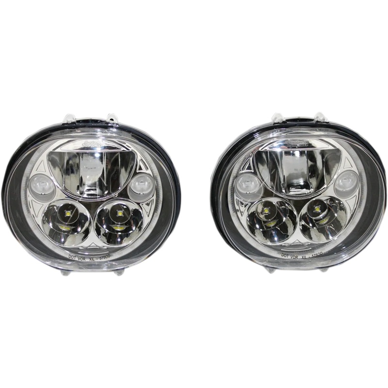 Custom Dynamics LED Headlight – 5-3/4″ – Chrome – Pair CDTB-575OV-C