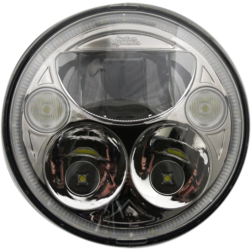 Custom Dynamics LED Headlight – 7″ – Chrome – Each CDTB-7-C