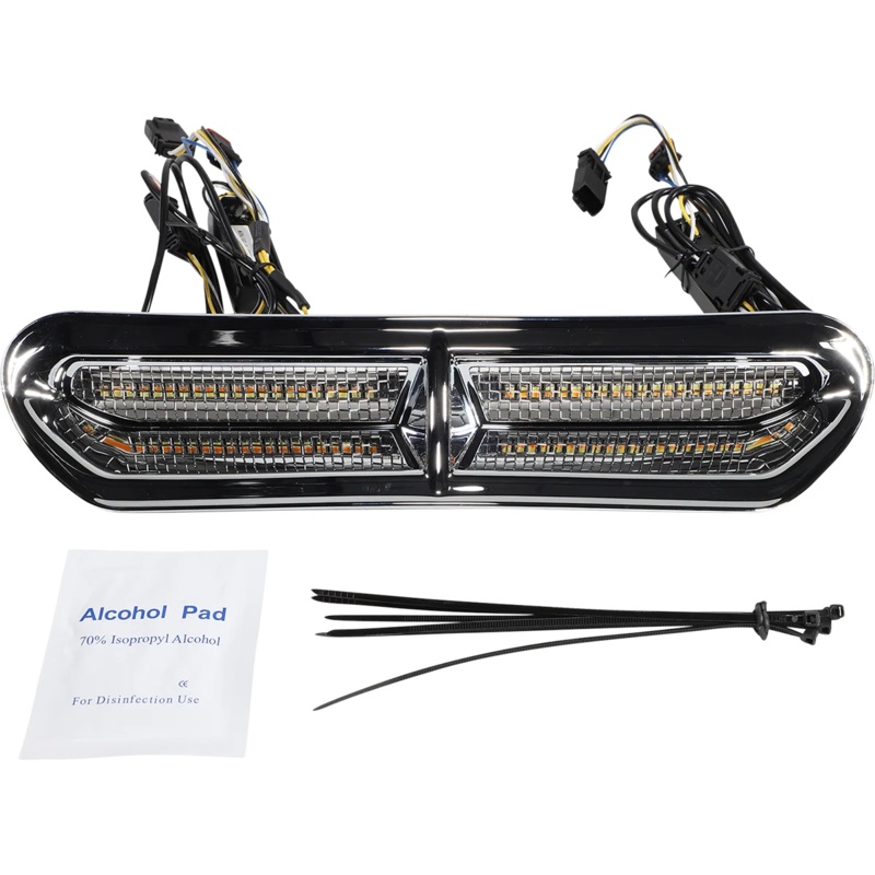 Custom Dynamics LED Vent Insert – Amber/White – Chrome w/ Stainless Mesh CD-VENT-AW2-C