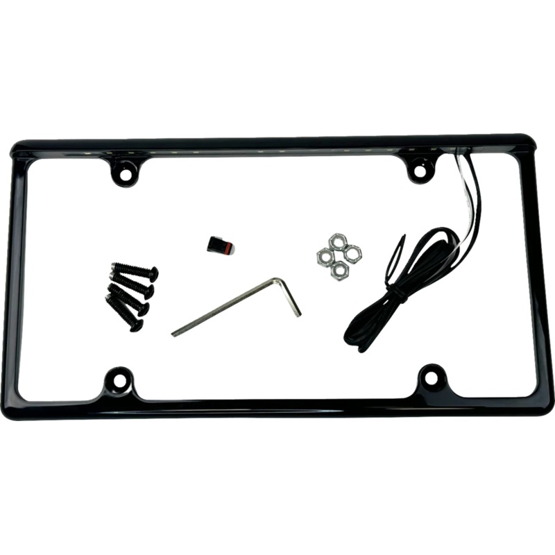 Custom Dynamics License Plate Frame – LED – Gloss Black LPF-AUTO-B