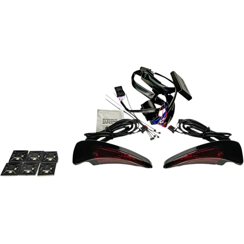 Custom Dynamics Sequential Tour Pak Seat Back Rest LED Lights – Black/Red – FLH CD-TPBR-14-RB