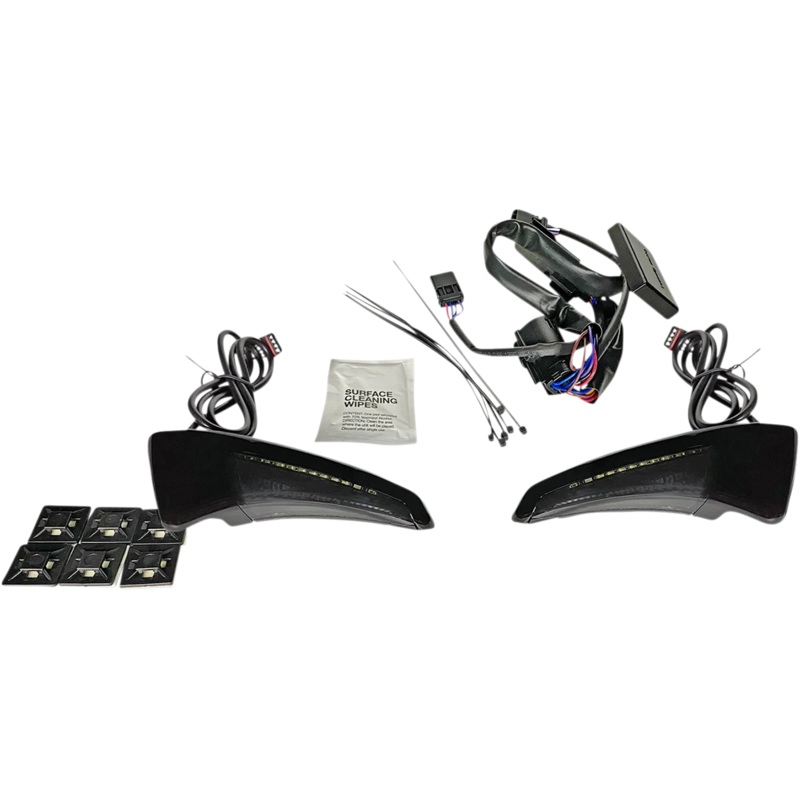 Custom Dynamics Sequential Tour Pak Seat Back Rest LED Lights – Black/Smoke – FLH CD-TPBR-14-SB