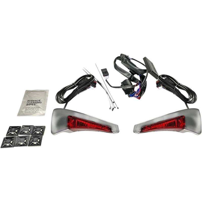 Custom Dynamics Sequential Tour Pak Seat Back Rest LED Lights – Chrome/Red – FLH CD-TPBR-14-RC
