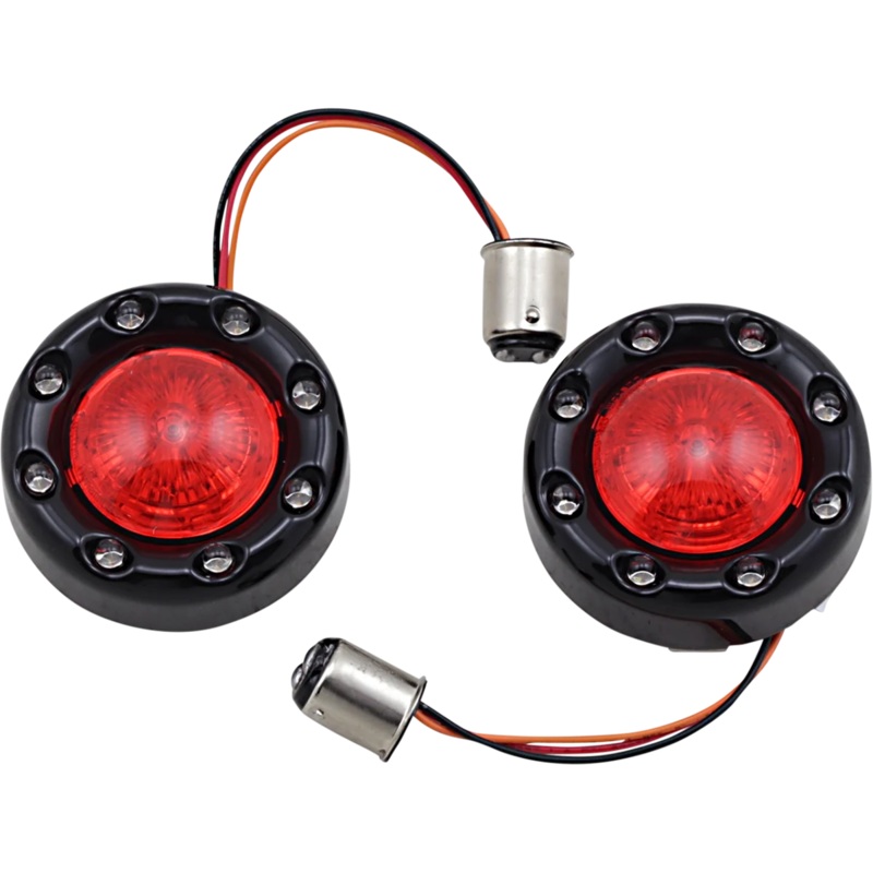 Custom Dynamics Bullet Turn Signal 1157 – Black – Red Lens PB-BR-RR-57-BR