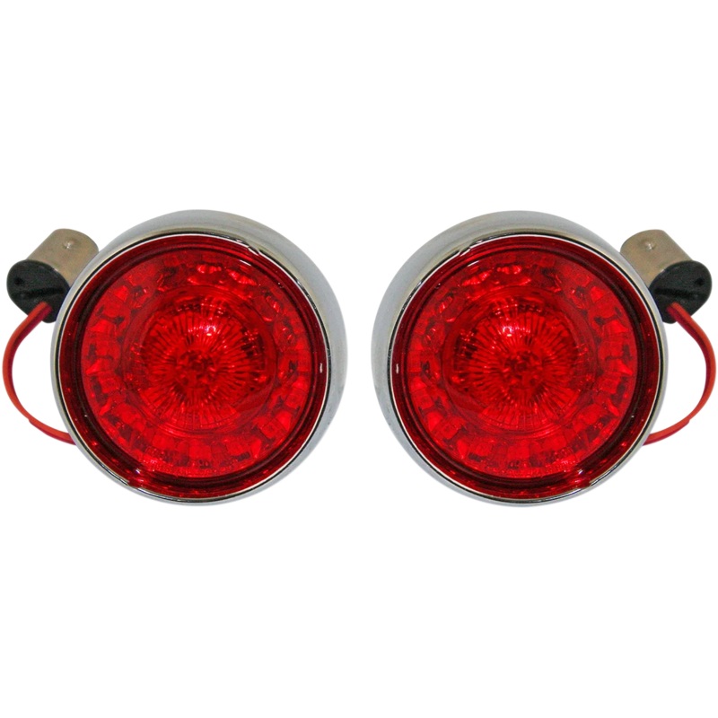 Custom Dynamics Bullet Turn Signal – 1157 – Chrome – Red Lens PB-BB-RR-1157CR
