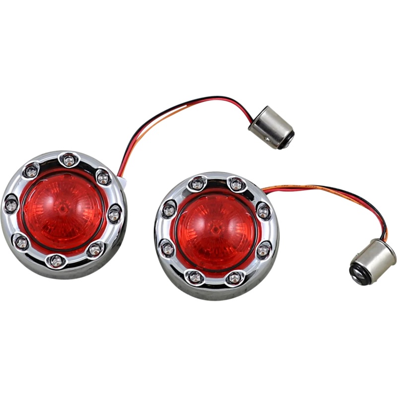 Custom Dynamics Bullet Turn Signal 1157 – Chrome – Red Lens PB-BR-RR-57-CR