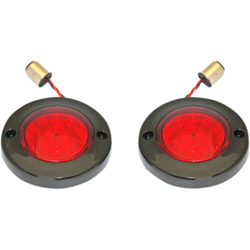 Custom Dynamics LED Flat Turn Signals – 1156 – Black – Red Lens PB-FB-R-1156BR