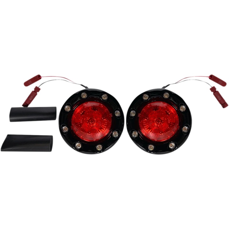 Custom Dynamics ProBEAM Bullet Ringz LED Turn Signals – Black/Red PB-BR-RR-IND-BR