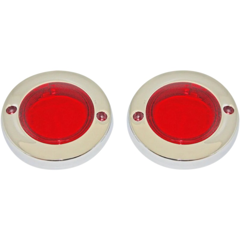 Custom Dynamics ProBEAM Flat Bezel Turn Signal Adapters – Chrome/Red PB-FLAT-BEZ-CR
