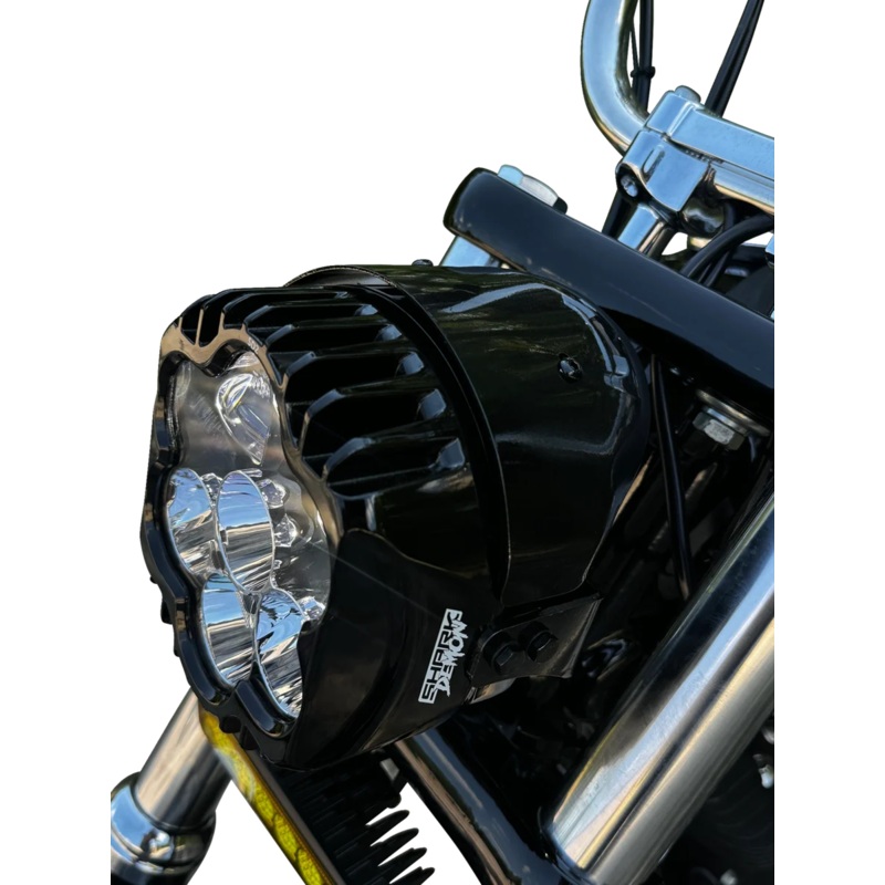 Custom Dynamics LED Headlight – Shark Demon – Pedestal Mount SD2-PM-W