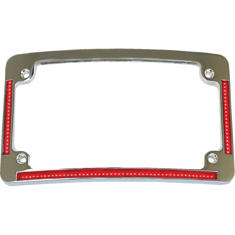 Custom Dynamics License Plate Frame – Red/White LED – Chrome TF08-C