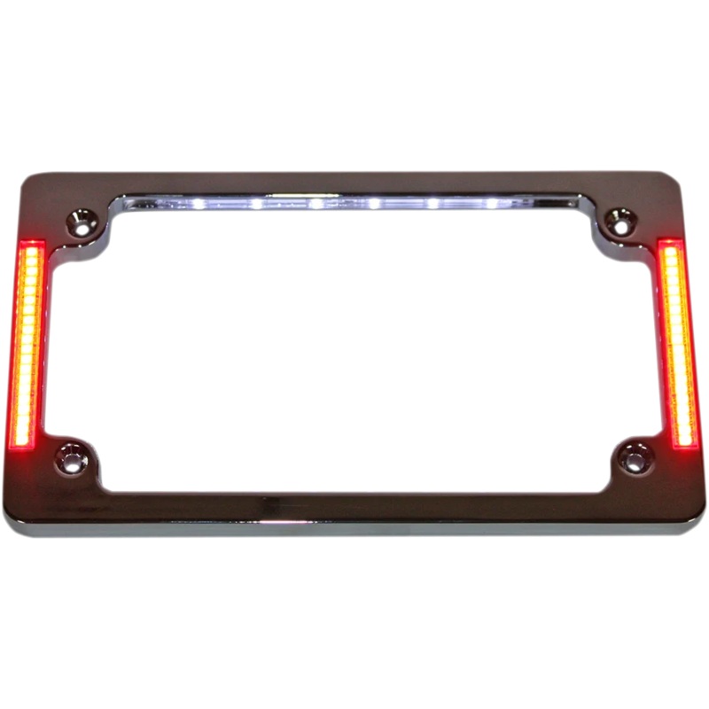 Custom Dynamics License Plate Frame with LED – Flat – Chrome TF07-C